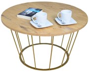 Metalowy stolik kawowy dąb lancelot F2-N39