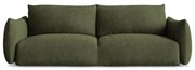 Zielona rozkładana sofa z tkaniny szenilowej 230 cm Leila – Makamii