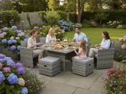 Meble ogrodowe z technorattanu z otwieranymi pufami DELIZIOSO