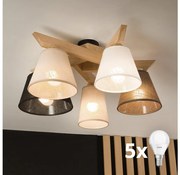 Brilagi - LED  Żyrandol natynkowy ANTHONY 5xE14/40W/230V dąb