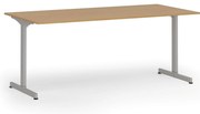 Biurko PRIMO BETA, 180x90 cm, szara podstawa, buk
