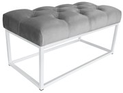 Ławka CHESTERFIELD LOFT podstawa biała pufa podnóżek MG17