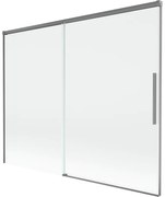 Mexen Rox parawan nawannowy 2-skrzydłowy rozsuwany 190 x 150 cm, transparent, gun metal - 8C9-190-001-95-00