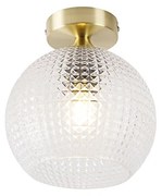 Lampa sufitowa w stylu Art Deco Mosiądz z przezroczystym szkłem - Sphere ArtDeco Oswietlenie wewnetrzne