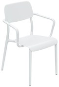 Krzesło ogrodowe z podłokietnikiem Rimo White FERNE