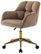 Krzesło biurowe - Welur - Beżowy i złoty - Regulowana wysokość - PEGA Pascala Morabito