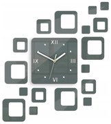 Zegar na ścianę nowoczesny naklejany ozdobne elementy cichy mechanizm loft