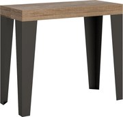 Konsola rozkładana 90x40/300 cm Flame Dąb naturalny rama w kolorze Antracytu