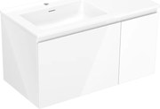 Mexen Orio szafka łazienkowa 90 cm z umywalką Otis lewą, 1S, 1D, biała połysk - 91A13-09047-3-BBFF00-W18L00
