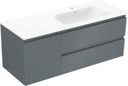 Mexen Orio szafka łazienkowa 120 cm z umywalką Vela prawą, 2S, 1D, grafit mat/biała mat - 91A13-12047-3-BBFFF66-W23P01