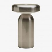 Bezprzewodowa Lampa Stołowa Led Do Użytku Zewnętrznego Z Żelaza Akita Szczotkowana Szarość - Sklum