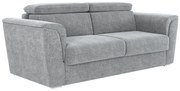 Kanapa 4-osobowa rozkładana typu express z szarą tapicerką - Miejsce do spania z szerokimi listewkami 160 cm - Materac 22 cm z pamięcią kształtu - RIZORA