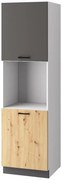 Szafka pod piekarnik 60 CLARA D60PK/2133 P/L dąb/szary grafit STOLKAR