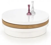 Ława MICHELLE 80x80 biała/dąb złoty HALMAR