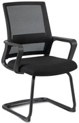 Czarne krzesło konferencyjne z podłokietnikami - Derto