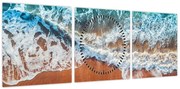 Obraz plaży morskiej (z zegarem) (90x30 cm)
