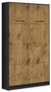 Półkotapczan pionowy Basic 120x200 Dąb Lancelot/czarny dwuosobowy z szafami do wyboru