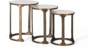 Zestaw 3 stołów z metalu i marmuru