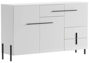 Komoda JUSTINE 150 3D3S biała/biały połysk FURNIVAL