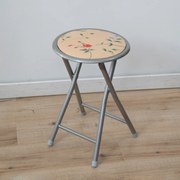 Stołek składany metalowy Flower Ecru 30 cm PATIO