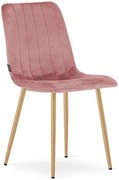 Różowe welurowe krzesło tapicerowane A0-T56