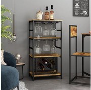 Stojak na wino rustykalny dąb 50x35x100 vela