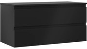 Mexen Orio szafka łazienkowa podumywalkowa 100 cm z blatem, 2 szuflady, czarna mat - 91A10-10047-2-BFFC71