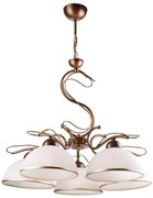 Żyrandol na łańcuchu COBRA 5xE27/60W/230V brąz/patyna