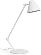 Lampa sto?owa MANTIS w nowoczesnym stylu - E27 40W - kabel 2 metry - w??czanie i wy??czanie - klosz ø15 cm - pochylenie 200° - stal i biel