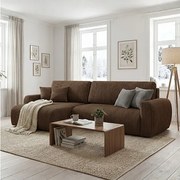 Stylowy narożnik rozkładany lewostronny  ARIEL L 246x150x87 cm w tkaninie Velo 48 brązowej