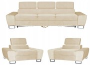 Zestaw mebli wypoczynkowych salonu Bosso Sofa 3os fotele beż Family Meble