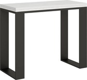 Konsola rozkładana 90x40/300 cm Tecno Frassino biała rama w kolorze Antracytu