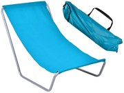 Niebieski składany leżak plażowy, turystyczny L8-P19