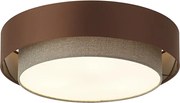 Nowoczesna lampa sufitowa ciemny brąz z taupe 50 cm 3-źródła światła - Drum Duo