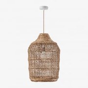 Lampa Sufitowa Wisząca Arantxa Naturalny - Biała & Ø38 Cm - ↑55 Cm Arantxa - Sklum