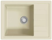 Beżowy jednokomorowy zlewozmywak z ociekaczem K7-S51