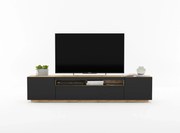 Szafka RTV 200 NOLA 2 dąb artisan/czarny mat MEBLE LINDNER