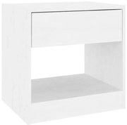 Biała skandynawska szafka nocna z drewna z szufladą R7-K34