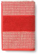 Czerwony ręcznik kąpielowy z bawełny organicznej frotte 70x140 cm Check – JUNA