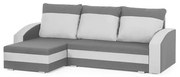 Narożnik kanapa z funkcją spania KING Jasny szary/Biały