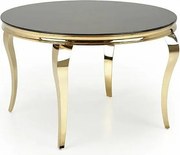 Stół okrągły REGINALD 2 120x120 czarny/złoty