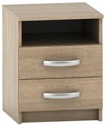Szafka nocna z dwiema szufladami BETTY, dąb sonoma