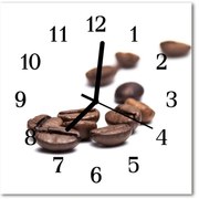 Zegar szklany kwadratowy Ziarna kawy