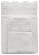 Ręcznik kąpielowy QUEEN 85x150 cm z koronką Śmietankowy