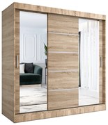 Szafa z lustrem i drzwiami przesuwnymi 200 cm dąb sonoma H9-P66