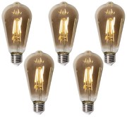 Zestaw 5 ściemnialnych żarówek LED E27 ST64 przydymione szkło 5W 450 lm 2700K