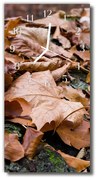 Zegar Szklany Pionowy Natura Liście jesień brązowy