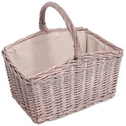 Kosz wiklinowy z rączką na drewno 43x46 cm