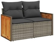 Sofa ogrodowa z czarnymi poduszkami Z2-S10