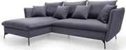 Ciemnografitowa welurowa kanapa narożna rozkładana G0-T39